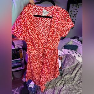 princess polly red romper size 10!